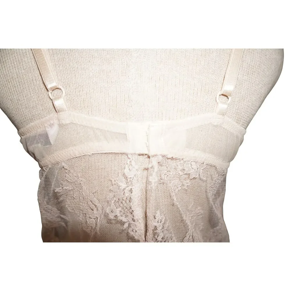 Delicates Lace Babydoll Chemise White Purple Coquette Fairycore Lingerie L - Picture 10 of 15